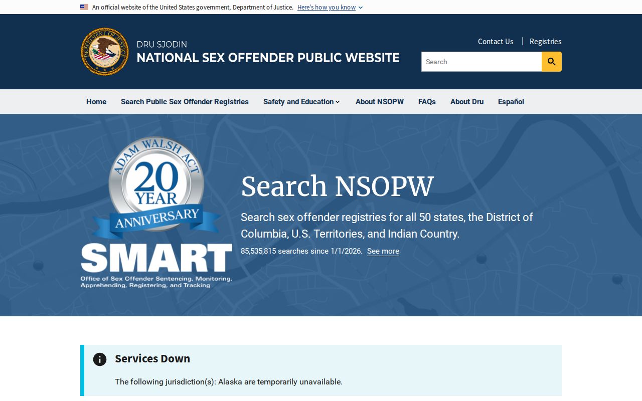 National search supplement for Lenawee County sex offender records